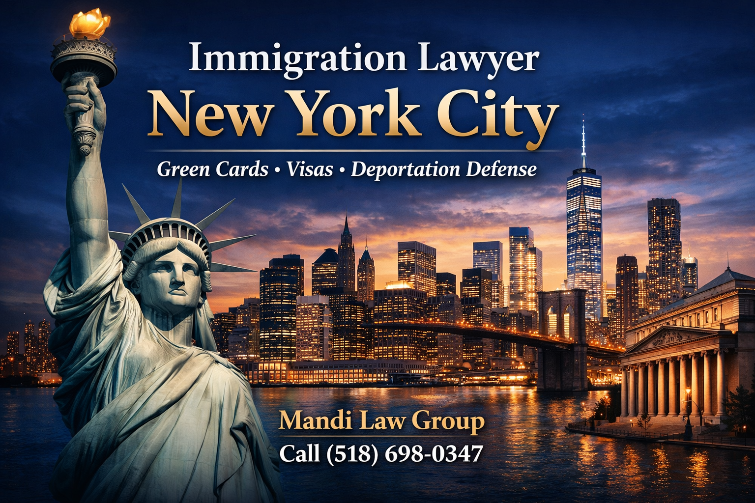 Immigration Lawyer in New York City skyline legal representation by Mandi Law Group