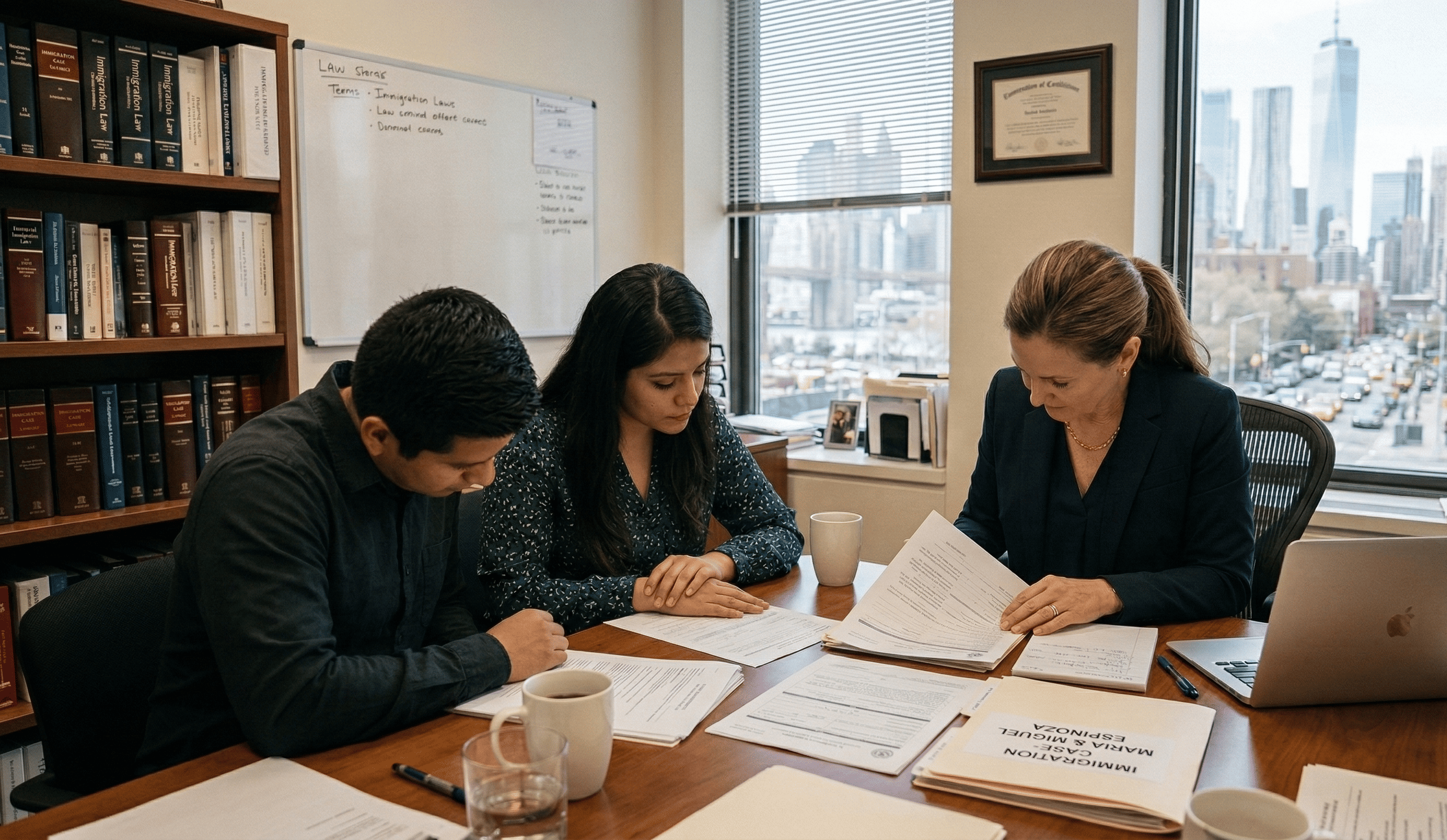 Immigration lawyer NYC consultation with clients at Mandi Law Group